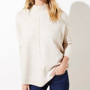 LOFT Flecked Mock Neck Poncho Sweater New with Tag
